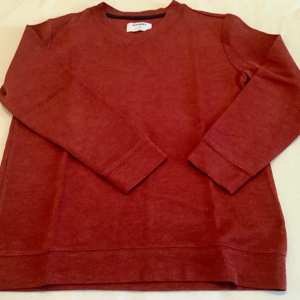OLD NAVY long sleeve brick colored tee boys 14-16 years